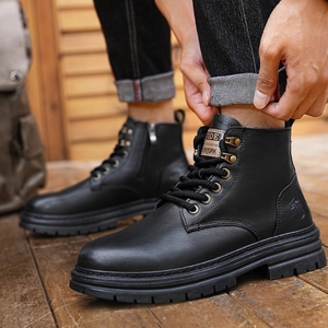 Autumn Winter <b>Men's</b> Shoes British Style Martin <b>Boots</b> High Top <b>Work</b> <b>Boots</b> Thick Sole Waterproof Non-Slip Hiking <b>Boots</b> for <b>Men</b> - Product Image 6