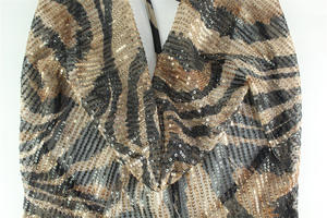 L0868-Ingrosso Elegante Abito Lungo Aderente con Paillettes Leopardate e Scollo a V per Donna, Vestito da Sera per Feste - Product Image 6