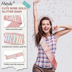 Couronnes d'anniversaire pour femmes, écharpe d'anniversaire rose doré et diadème d'anniversaire pour femmes, strass de princesse pour femmes et filles <span class=keywords><strong>HS611</strong></span> - Product Image 2
