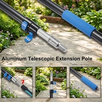 Kit de nettoyage télescopique en alliage d'aluminium pour éliminer la poussière, nettoyeur de ventilateurs de plafond, essuie-vitres multifonctionnel en PBT
