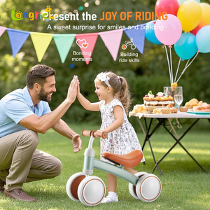 Vélo d'équilibre pour tout-petits de style nordique léger, roues silencieuses, selle souple et poignées antidérapantes pour le plaisir de l'équitation en intérieur - Product Image 2
