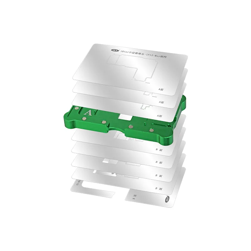 NEUE PRODUKTE 10 IN 1 BGA Reballing-Schablone für iPhone X-12 Motherboard Middle Frame Planting Tin Platform