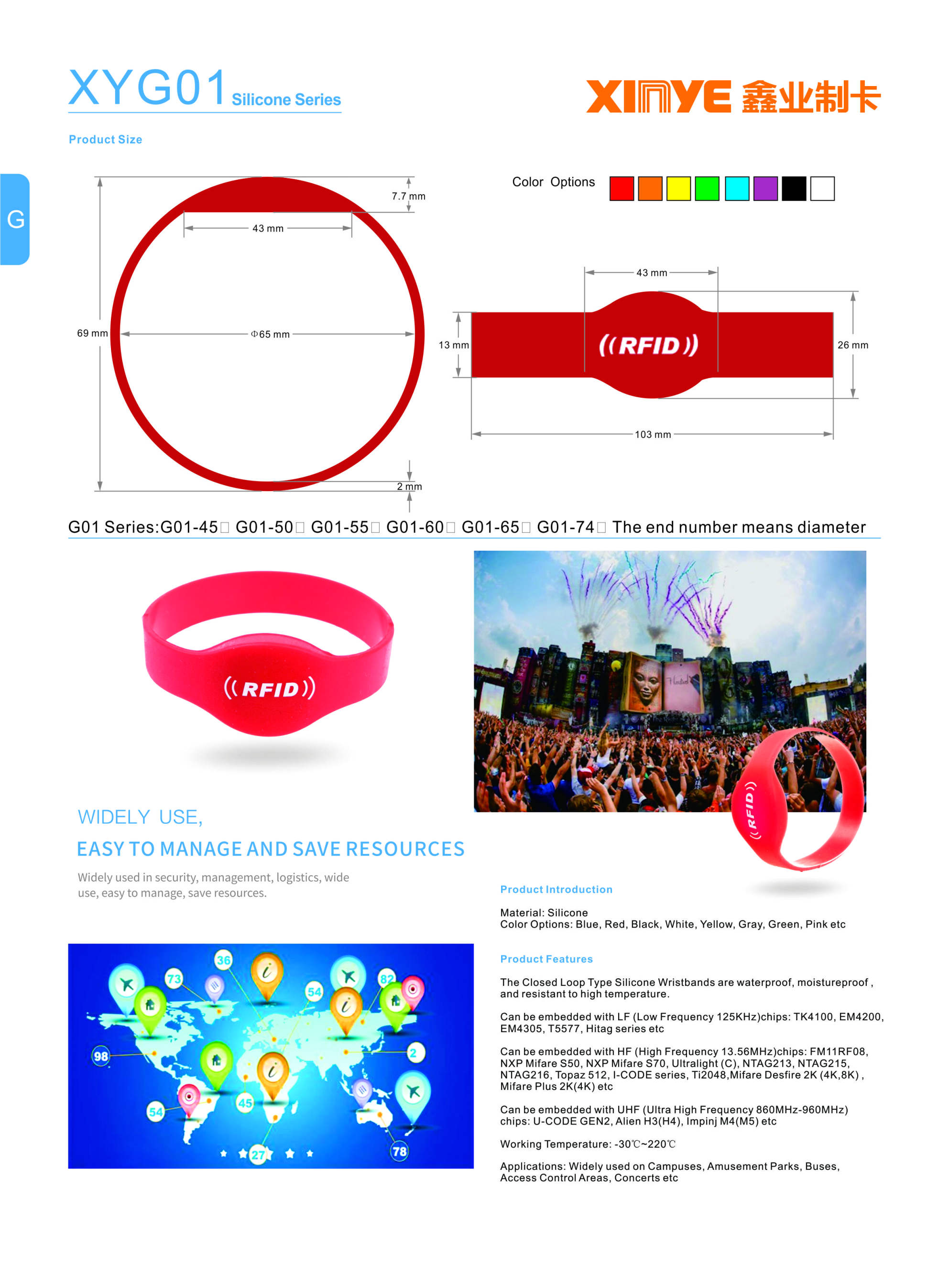 RFID NFC Wristbands Customized Printing for ID Access