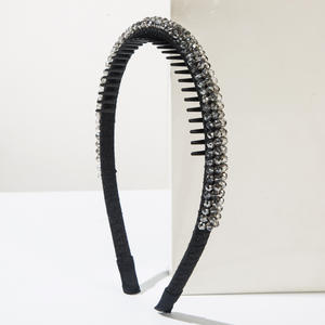 Bandeau antidérapant à dents en cristal Tissu de tension Design déformé Favorable aux cheveux pour le lavage du visage - Product Image 5