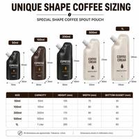 Op maat gemaakte speciale vorm koffie spuitmond zakje nozzle zak staande aluminiumfolie verpakking voor vloeibare dranken