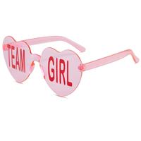 Lunettes de soleil en gros pour révélation du sexe, motif cœur, pour équipe garçon/fille, invités et amis