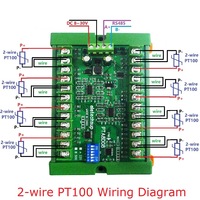 Module de capteur de température 8 canaux DC 8-30V PT100 RTD RS485 Modbus RTU, capteur de platine -40~500°C PTA8D08, mesure de tension