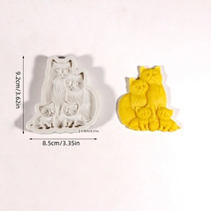 Ensemble de moules en silicone TangChu Cat Family pour la fabrication de porte-savons, de plateaux à bijoux, de fondants et d'organisateurs de maison - Product Image 6