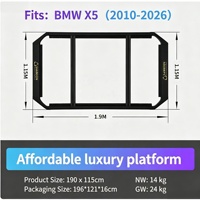 Plateforme de toit en aluminium T6065 avec éclairage ambiant, barres transversales réglables, porte-bagages de toit pour BMW X5