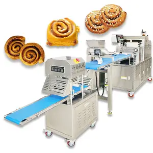 Automatic cinnamon roll bread production line french bread processing machine