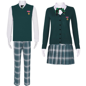 Uniforme Escolar Estilo Británico de Diseño Moderno, Uniforme de Animadoras para Halloween, Todos Estamos Muertos - Product Image 1