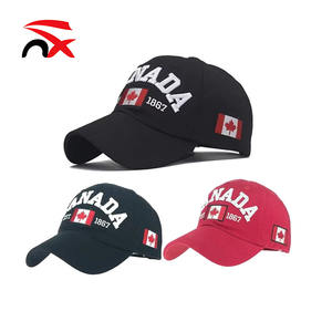 도매 패션 씻어 야구 모자 조정 가능한 캐주얼 면 캐나다 메이플 리프 스냅 백 모자 성인용 - Product Image 3