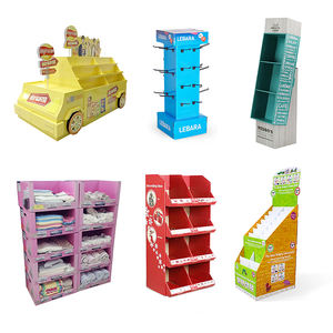 零售t恤服装店连帽衫4层货架纸板地板展示架4层货架零售店 - Product Image 4