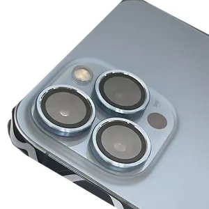 Protetor de lente de câmera, atacado de fábrica, um grão, metal, vidro temperado, para iphone 13 12 pro, protetor de lente de câmera