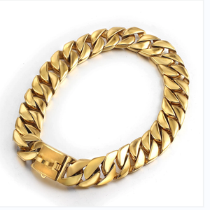 Collar de acero inoxidable <span class=keywords><strong>para</strong></span> perro, gargantilla de eslabones cubanos de 32mm de ancho, estilo Hip Hop, <span class=keywords><strong>para</strong></span> perro grande, <span class=keywords><strong>Pitbull</strong></span>, Bulldog, impermeable, 316L - Product Image 1