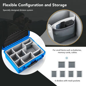 Échantillon gratuit Fabricant de étuis personnalisés Étui de transport étanche et antichoc en EVA avec mousse 7 batteries et cordon RC - Product Image 4