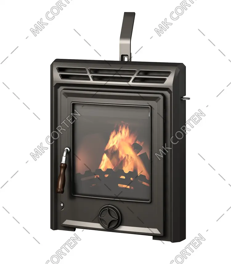 Modern Indoor Steel Stove Black Fireplace Smokeless Wood Burning Pot Belly Stove Surround Mantel Wood Burning Fireplaces