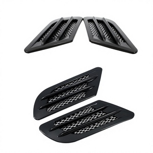 Accesorios Exteriores para Automóviles, Cubierta para Salida de Aire Trasera, Tira Decorativa de Material ABS, Negro/Plateado/Fibra de Carbono Negra, 2 Piezas, Universal - Product Image 4