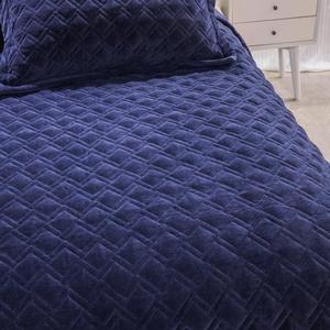 Juego de edredón de terciopelo suave con 2 fundas de almohada, diseño de costura con patrón geométrico único <span class=keywords><strong>para</strong></span> todas las estaciones - Product Image 2