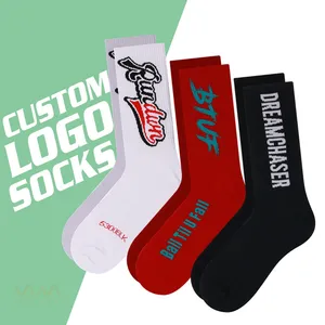 High Quality Men Cotton Custom Logo Casual Socks Custom Design Pattern Logo Plain Sock Customized Men Sox