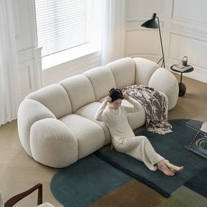 ファブリックソファ フレンチレトロ クリームスタイル デザイナーズ ホテル 民泊 アパート ヴィラ向け カスタマイズ可能 家具 - Product Image 3