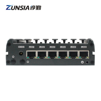 Usine Zunsia Celeron J1900 Atom E3845 Nano Mini PC 6 Lan 1 * COM RS232 DDR3 8GB X86 routeur industriel Pfsense pare-feu Mini PC