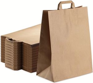 ถุงกระดาษคราฟท์สีน้ำตาลแบบมีหูหิ้วสำหรับบรรจุภัณฑ์ช้อปปิ้ง - Product Image 1
