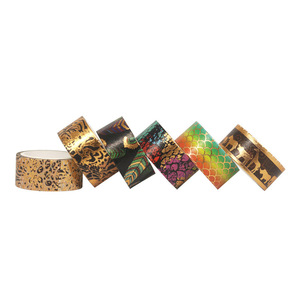 Animal Print Washi Tape 12 <b>Rolls</b> Gold Foil Leopard Pattern Craft Decor Gift <b>Wrap</b> Supplies - Product Image 2