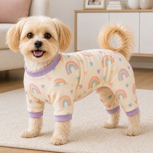 Pijamas de Perro Personalizados al por Mayor con Diseño de Fresa Arcoíris, Mono Suave para Mascotas, <span class=keywords><strong>Ropa</strong></span> para Perros, Onesie para Cachorros, <span class=keywords><strong>Ropa</strong></span> para Perros Pequeños, Medianos y Grandes - Product Image 3