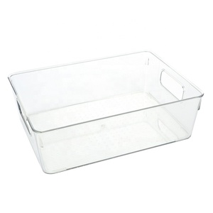Transparent Clear Rectangle Kitchen Organizer Plastic Container Storage Bins Refrigerator Fridge Storage Box