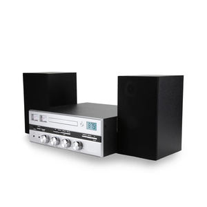 Système micro-tourne-disque Bluetooth avec récepteur Bluetooth, 2 VU-mètres, haut-parleur 25W×2, adaptateur secteur, 26"x8.5"x10" - Product Image 5