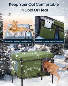 Chauffage pour chat de luxe imperméable pour l'extérieur, multifonctionnel, de haute qualité, avec couvercle amovible pour toutes les saisons - Product Image 5