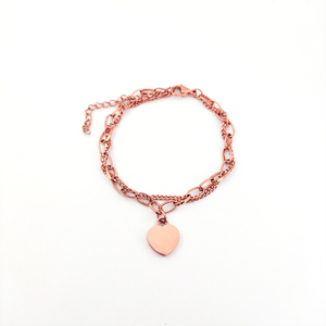 Pulsera De Oro De 14k con forma De corazón para mujer, Cadena De Acero Inoxidable, brazaletes con forma De corazón - Product Image 5