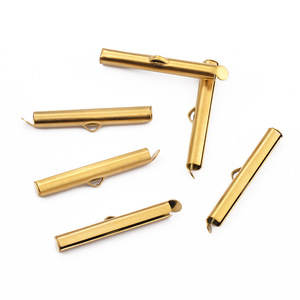 ACEWORKS ACS317 Sliding Tube Connector | 18K PVD Stainless Steel End Cap Loop DIY <b>Earring</b> Bracelet Necklace Jewelry Making - Product Image 1