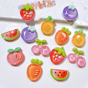 Bán buôn mùa hè trái cây chuối anh đào dứa 3D phẳng trở lại phẳng nhựa đối với trang sức làm <span class=keywords><strong>DIY</strong></span> Chram - Product Image 4