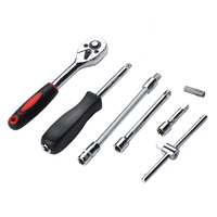 Ensemble de clés à cliquet et douilles de 53 pièces, entraînement de 1/4 de pouce, douilles métriques, rallonge de douilles, outils à main, coffret, réparation automobile, utilisation en jardin