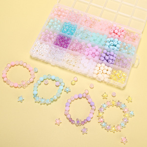 24-Compartment Acrylic <b>Beads</b> <b>Set</b> Round DIY Jewelry Kit Bracelet Making Supplies Colorful Loose <b>Beads</b> for Crafting - Product Image 4