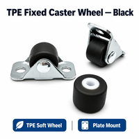 Roulettes pivotantes OEM personnalisées en TPE, légères et durables, avec plaque directionnelle et pince de fixation pour présentoirs