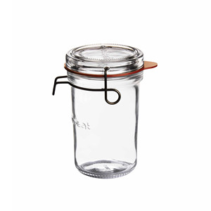 Glass Jar 35 cl H 14 cm Ø 8.5 cm with Lid and Hermetic Seal <b>Lock</b>-Eat Bormioli Rocco - Product Image 1