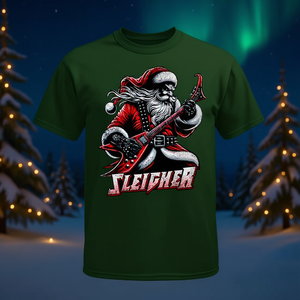Camiseta navideña Sleigher Hail Santa Heavy Metal para hombres y mujeres - Product Image 3