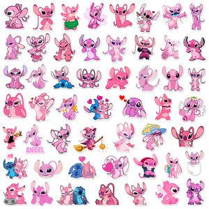 50 autocollants mignons roses pour filles, style graffiti, pour enfants, livres, bouteilles, voitures, décorations imperméables, <span class=keywords><strong>Lilo</strong></span> <span class=keywords><strong>et</strong></span> <span class=keywords><strong>Stitch</strong></span> - Product Image 3