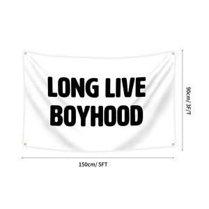 3 diseños 3x5 pies personalizado Long Live Boyhood Banner Bandera de pared natural Arte de pared para guardería Decoración moderna para la habitación de los niños Banner para niños - Product Image 1