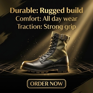 Bottes tactiques de randonnée en toile pour hommes, durables, de type OEM, avec semelle en caoutchouc Panama <span class=keywords><strong>Rangers</strong></span> - Product Image 2