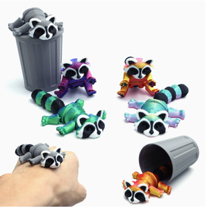 Figurines d'Animaux de Dessin Animé, Raton Laveur, Jouets en Plastique Faits à la Main, Objets de Collection Multicolores, Décoration Artistique Moulée par Injection - Product Image 1