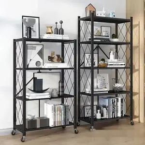 부식 방지 블랙 메탈 스토리지 랙이있는 접이식 5 레이어 대용량 창고 선반 장치 - Product Image 3