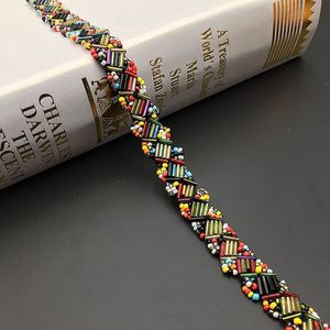 Deepeel CR154 Nastro in Pizzo Pesantemente Decorato con Perline, Accessori per <span class=keywords><strong>Abbigliamento</strong></span>, Ornamenti Fai-da-Te, Pizzo con Perline Fatto a Mano - Product Image 6