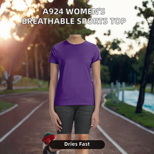 Haut de sport respirant et anti-transpiration en tissu peigné à carreaux à manches trois-quarts pour femme, collection automne 2026 - Product Image 2