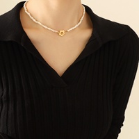 Juego de Joyería para Mujer Chapado en Oro de 18k al por Mayor, Collar y Pulsera de Acero Inoxidable con Perlas de Imitación Barrocas, para Compromiso y Boda
