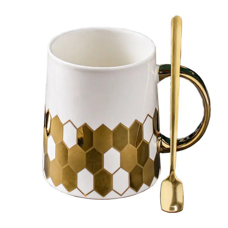 Hot Sell Cheap Creative Luxury New Bone China Coffee Mug For Gifts Ceramic Custom Mugs Gold Handle