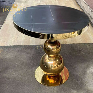 <span class=keywords><strong>Table</strong></span> <span class=keywords><strong>d</strong></span>'<span class=keywords><strong>appoint</strong></span> ronde de luxe moderne <span class=keywords><strong>Table</strong></span> basse en pierre frittée à pied en acier inoxydable doré pour le salon - Product Image 4